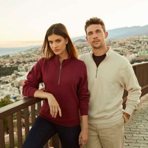 Clique Basic sweat med lynl�s i hals