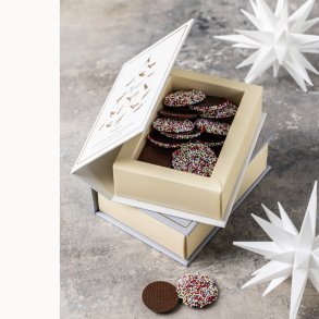 Hvid Christmas book - chokoladepoletter