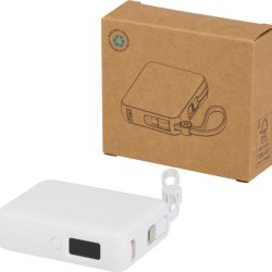 Acrux 10.000 mAh 35 W tablet powerbank med indbygget Type-C kabel - lavet af genvundet plast