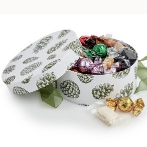 Hatteske m/ julemix stor - grn kogle