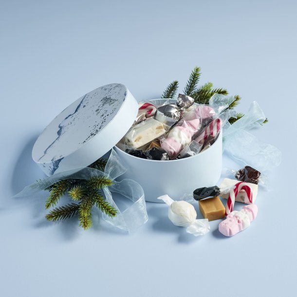  Hatte�ske m/ julemix - lysebl� marmor