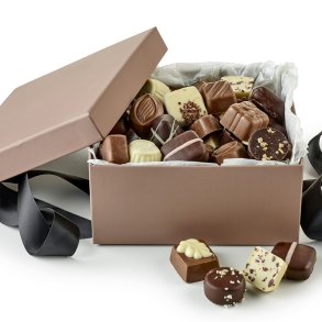 Hatte�ske - Luksus chokolade stor - Brun firkantet
