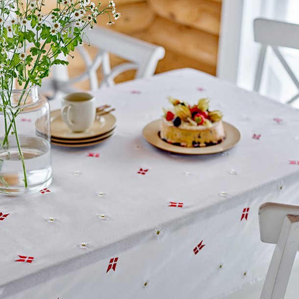 Sdahl Christmas fdselsdagsbroderi Dug 140 x 220 cm Red