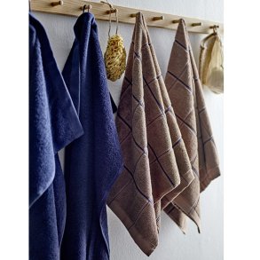 Hndklder navy/warm taupe - 6 stk