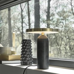 Villa Collection bordlampe m/messing skrm