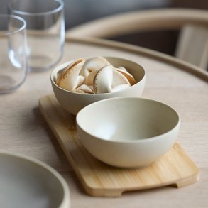 Villa Collection Shoku Bambusbakke med 2 skle 28,5 x 13 cm Soft Beige