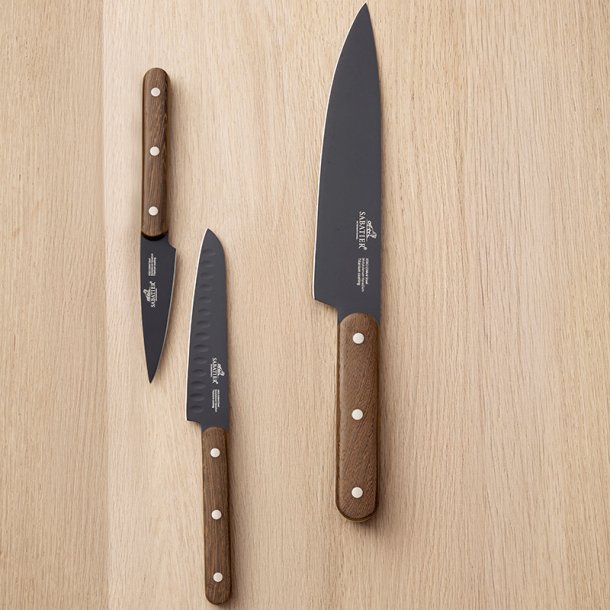 Lion Sabatier International Phenix Walnut Knivst 3 dele Sort/Tr