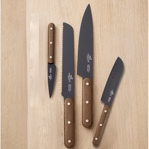 Lion Sabatier International Phenix Walnut Knivs�t 4 dele Sort/Tr�