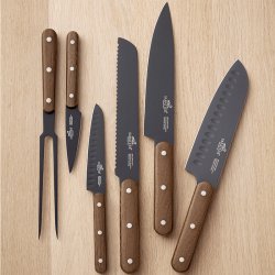Lion Sabatier International Phenix Walnut Knivs�t 6 dele Sort/Tr�
