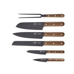 Lion Sabatier International Phenix Walnut Knivs�t 6 dele Sort/Tr�