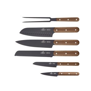 Lion Sabatier International Phenix Walnut Knivst 6 dele Sort/Tr