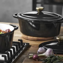 Pillivuyt Gourmet Garonne St�bejernsgryde Dia 24 cm 3,8 liter Sort