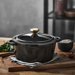 Pillivuyt Gourmet Garonne St�bejernsgryde Dia 24 cm 3,8 liter Sort
