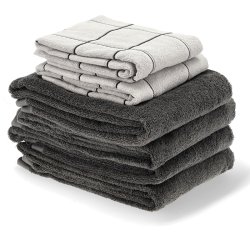 Hndklder navy/warm taupe - 6 stk