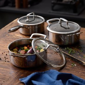 HOLM Hybrid 3ply Grydes�t m/l�g 6 dele Silver metallic