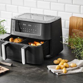 Nordic Sense Dobbelt airfryer 9,4 liter 2800 watt Sort/Slv