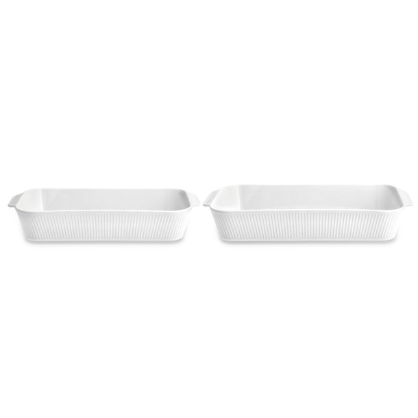 Pillivuyt Pliss Fadst dybt 35 x 19 cm + 38 x 21 cm 2 stk. Hvid