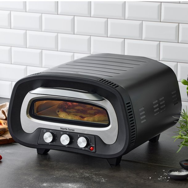 Nordic Sense Pizzaovn elektrisk 2200 watt Sort/S�lv