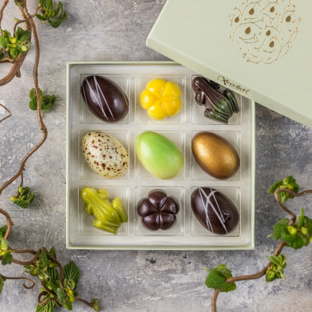  P�ske�g fyldte - gave�ske 9 stk.