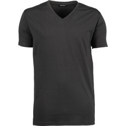 T-Shirt med stretch med V neck