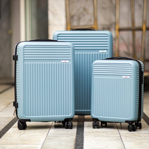 H�ws Copenhagen kufferts�t, 3 stk. - Dust Blue - trolley