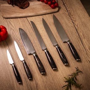 Damascus  By H�ws Chef knivs�t - 6 dele