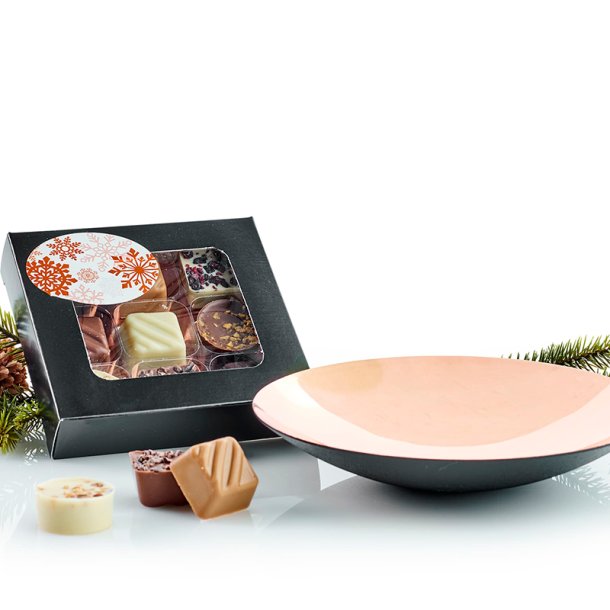 Chokolade &amp; Krenit fad 16 cm. - kobber