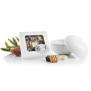 Bonbonniere m/ chokolade - hvid