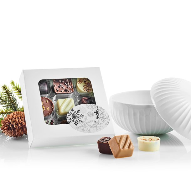 Bonbonniere m/ chokolade - hvid