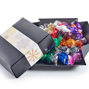 Surprise box med mixede chokoladekugler - 500g.
