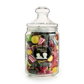 Bl�vand bolsjer mix i apotekerglas - 750 g
