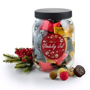 Plastb�tte med indpakket Dansk luksusblanding - 400g.
