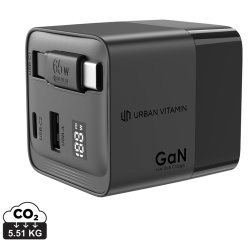 Urban Vitamin Mendocino 65W GaN oplader med udtr�kkeligt kabel