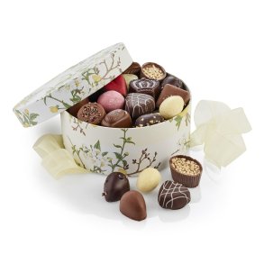 Hatteske rund Yellow flowers - luksus chokolade & g