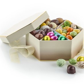 Hatteske brun/guld - familieske 900g