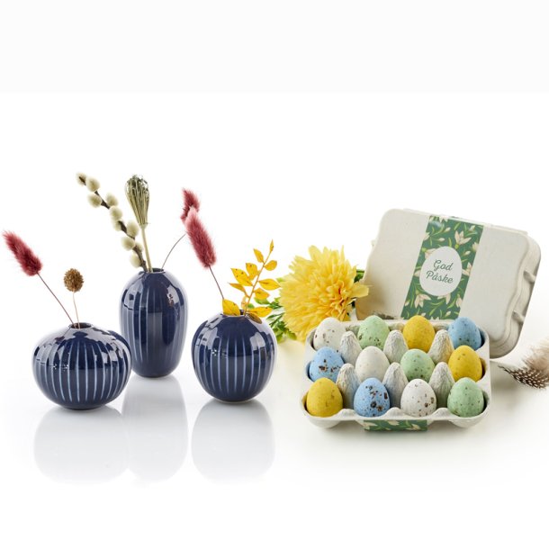 Hammersh�j minivaser 3 stk bl� - &amp; p�ske�g Poppy 