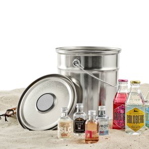 Ginsmagning - metalspand m/bluetooth h�jtaler - s�lv