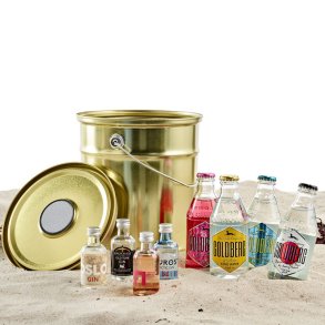  Ginsmagning - metalspand m/bluetooth h�jtaler - guld