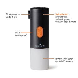 Nordic Drift Titan B�rbar luftpumpe &amp; campinglampe