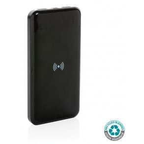 Tr�dl�s powerbank i RCS standard genanvendt plast - 8.000 mAh