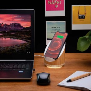 Ovate bambus hjtaler med oplader