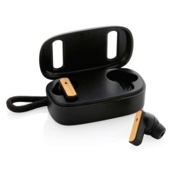 TWS retelefoner i RCS genanvendt plast &amp; FSC bambus