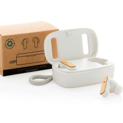 TWS retelefoner i RCS genanvendt plast &amp; FSC bambus