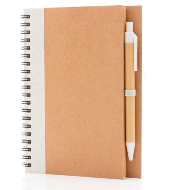 Kraft notesbog med pen