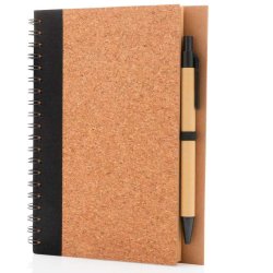 Kork notesbog med pen