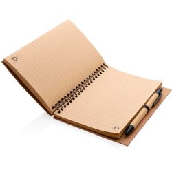 Kork notesbog med pen