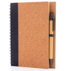 Kork notesbog med pen