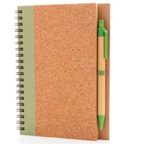 Kork notesbog med pen