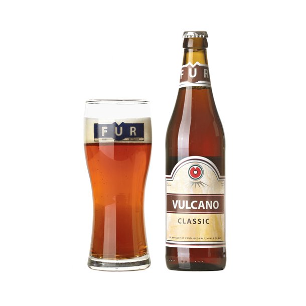 Vulcano øl med egen etikette fra FUR Bryghus